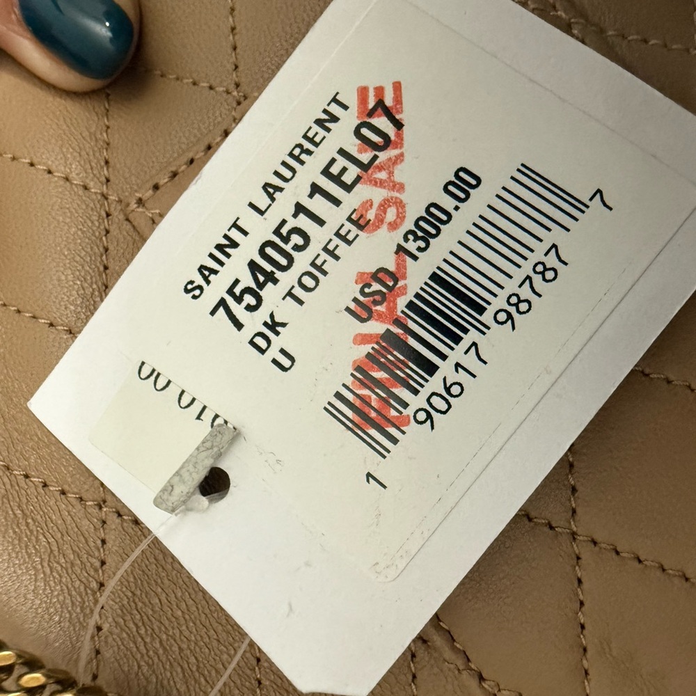 Brand new  Saint Laurent Tan Quilted Crossbody phone Bag - Picture 10 of 10